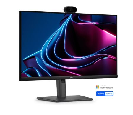 Монитор Dell P2426HEV, 23.8" Webcam Monitor, IPS Anti-Glare, 5ms, 120 Hz, 1500:1, 300 cd/m2, FHD 1920x1080, 99% sRGB, HDMI, Display Port, USB-C Hub, RJ45, Webcam, KVM Switch, PD 90W, Height Adjustable, Pivot, Swivel, Tilt, Black