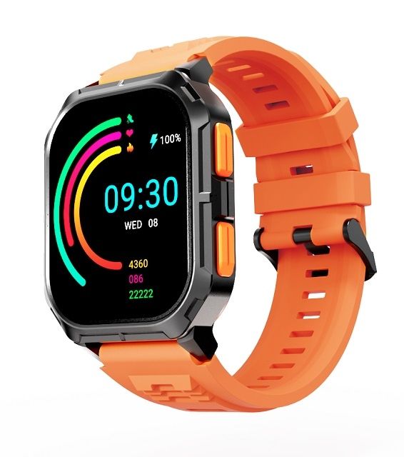 Часовник HiFuture Ultra 3 Black Orange, 2.0" IPS, 240x296, Bluetooth Call, IP68 Waterproof, 24/7 True Heart Rate & Blood Oxygen Sensor, Up to 7 days daily use, 100+ Sports Mode