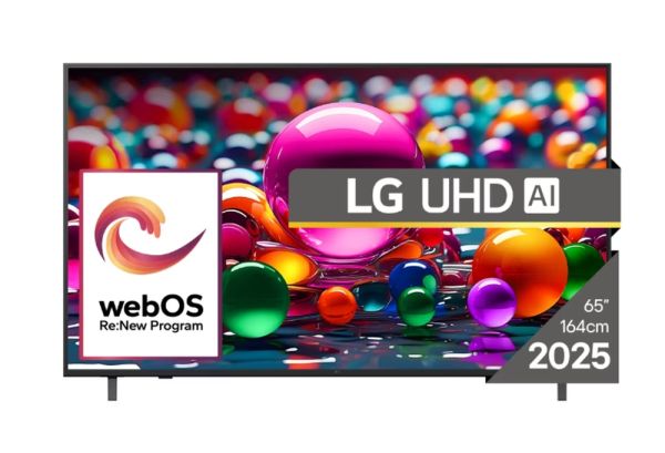 Телевизор LG 65UA75003LA, 65" 4K UltraHD TV 4K (3840x2160), DVB-T2/C/S2, webOS 25 Smart, ThinQ AI, Alpha 7 AI Processor, WiFi, HDR10 pro, HLG, ALLM/HGiG, 4K Upscaling, AI Sound pro, Multiple View, HDMI eARC, LAN, USB, Bluetooth, Google Cast, 2 Pole Stand,