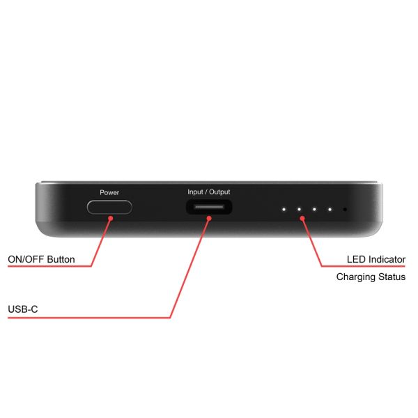 Външна батерия Verbatim Charge 'n' Go Essentials Power Bank Magnetic Wireless 5000mAh Black