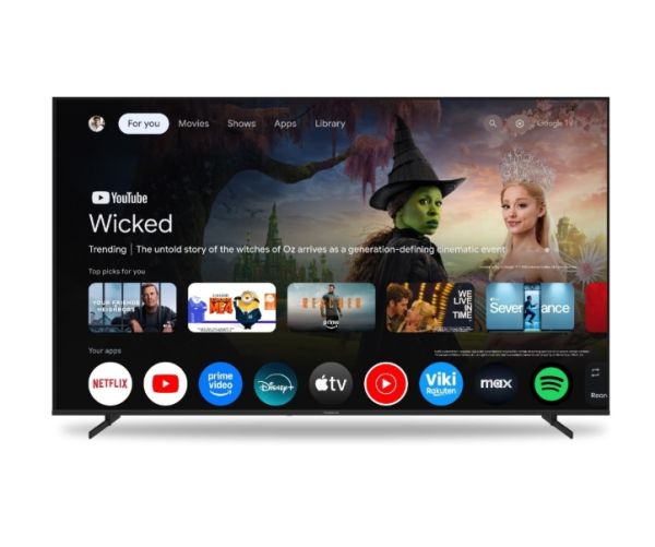 Телевизор Thomson 65" UHD Google TV; 3840 x 2160 (4K UHD), DLED, 60 Hz, Dolby Audio, Google Cast, DVB-T/T2/C/S/S2, HDR10,  Wi-Fi, Bluetooth, LAN, HDMI 3 (2.1), USB 2 (2.0), AV IN, Hotel mode, Side Feet, Black