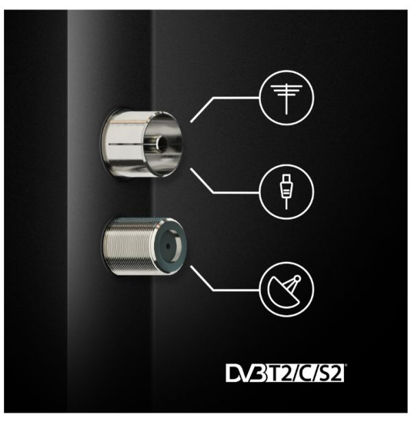 Телевизор Thomson 50" QLED Google TV; 3840 x 2160 (4K UHD), 4000:1, QLED, 60 Hz, DVB-T/T2/C/S/S2, HDR10, Wi-Fi, Bluetooth, LAN, HDMI 2 (2.0) + 2 (2.1), USB 2 (2.0) + 1 (3.0), Hotel mode, Central Swivel Stand, Dark gray