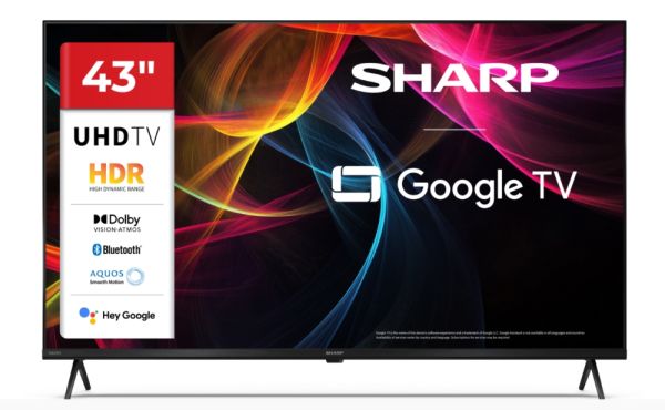 Телевизор Sharp 43HL4265E, 43" Google TV, 4K Ultra HD  3840x2160 Frameless, 1 000 000:1, AQUOS, DVB-T/T2/C/S/S2, Active Motion 1000, HDR10, Dolby Atmos, Dolby Vision, Google Assistant, Google Cast, HDMI 2.1 with eARC, 3.5mm Headphone jack / line-out, USB,
