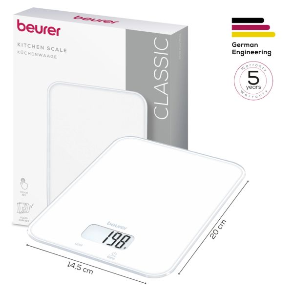 Везна Beurer KS 19 Pure White kitchen scale; 5 kg / 1 g