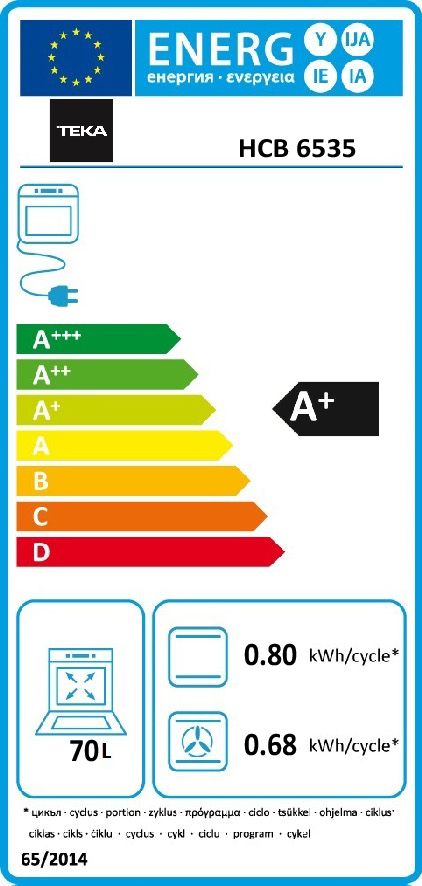 Фурна за вграждане TEKA HCB 6535 – 70 литра, 9 функции, Hydroclean® PRO, клас A+