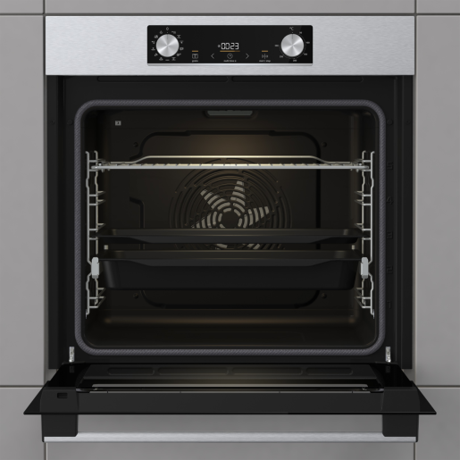 Фурна за вграждане Gorenje BPS6737E14X – 77 литра, пиролиза, AirFry, функция Пица, клас A+