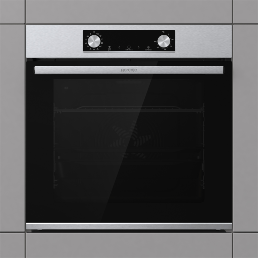 Фурна за вграждане Gorenje BPS6737E14X – 77 литра, пиролиза, AirFry, функция Пица, клас A+