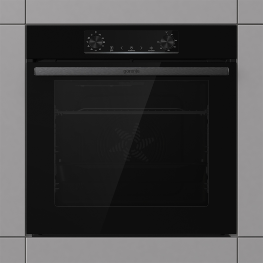 Фурна за вграждане Gorenje BO6735E05B – 77 литра, функция „Пица“, телескопични водачи, клас A