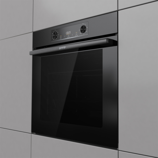 Фурна за вграждане Gorenje BO6735E05B – 77 литра, функция „Пица“, телескопични водачи, клас A