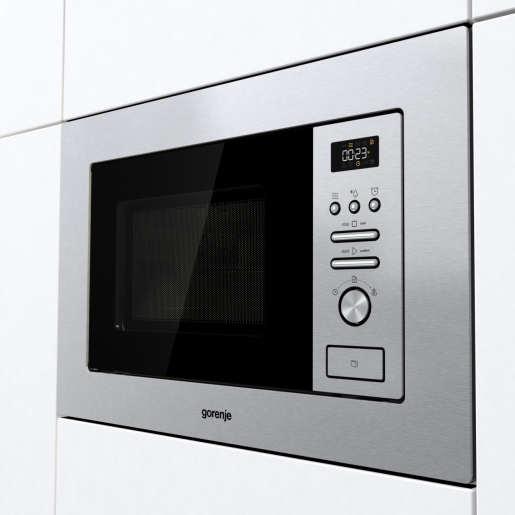 Микровълнова фурна за вграждане Gorenje BM201AG1X – 20 литра, грил 1000W, AquaClean, инокс
