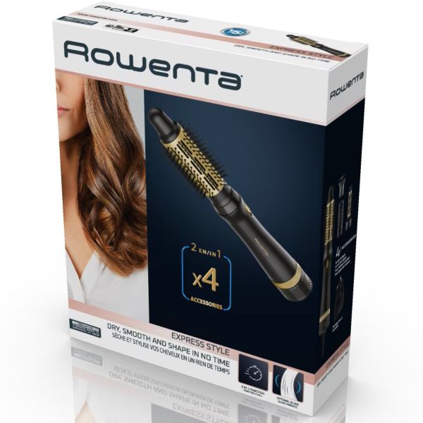Електрическа четка за коса Rowenta CF6330F0 – 60°C, Hair Respect, 4 приставки