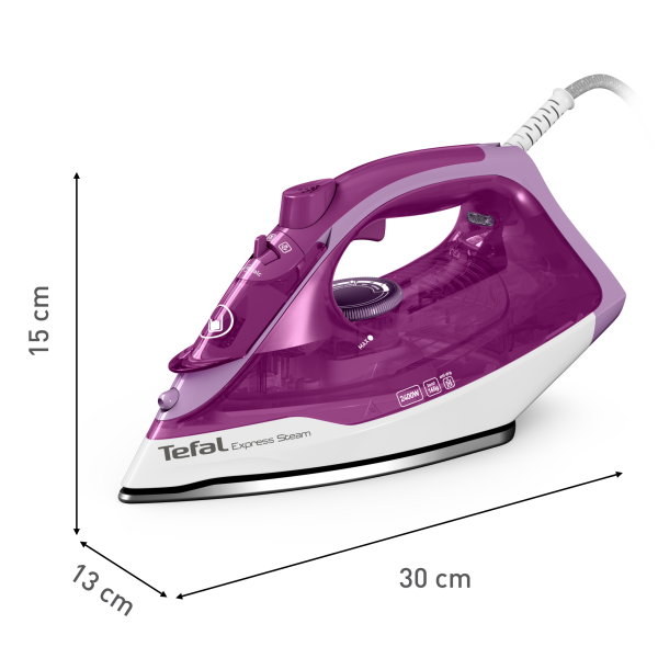 Ютия Tefal FV2836E0 Express Steam – 2400W, керамична плоча, 35 g/min пара, 165 g/min удар