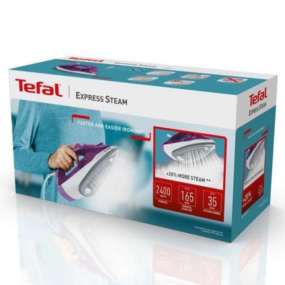 Ютия Tefal FV2836E0 Express Steam – 2400W, керамична плоча, 35 g/min пара, 165 g/min удар