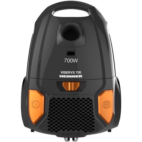 Прахосмукачка Heinner HVC-MGRY1400-V2 с торба – 700 W, 3 L, HEPA 12 филтър, телескопична метална тръба