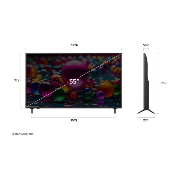 Телевизор LG 55UA75003LA – 55″ 4K Ultra HD Smart LED TV с α7 AI Processor Gen8 и webOS 25