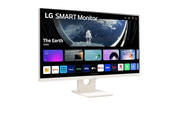 Монитор LG 27SR50F-W, 27" IPS Smart webOS23, Anti-Glare, 5ms, 1000:1, 250cd/m, FHD 1920x1080, HDR 10, HDMI, USB, Wi-Fi B/in, Reader Mode, Speakers 5W x 2, Tilt, White