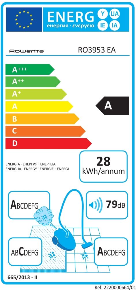 Прахосмукачка Rowenta RO3953EA, Compact Power parquet ACAA, 75db, H+ bag, SPA upgrade suction head, TTM + XL with brush, parquet + crevice tool 2 in 1 + upholstery nozzle, color red