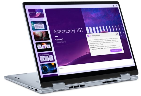 Лаптоп Dell 14 Plus 2-in-1 DB04250, Intel Ultra 7 256V (47 TOPS NPU, 8 cores, up to 4.8 GHz), 14" 16:10 FHD+(1920x1200) Touch 300nits WVA AG, 16GB, LPDDR5X, 8533MT/s (onboard), 512GB M.2 SSD PCIe, Intel Arc, FHD RGB and Mic, Wi-Fi 7, FPR, Backlit Kb, Win 