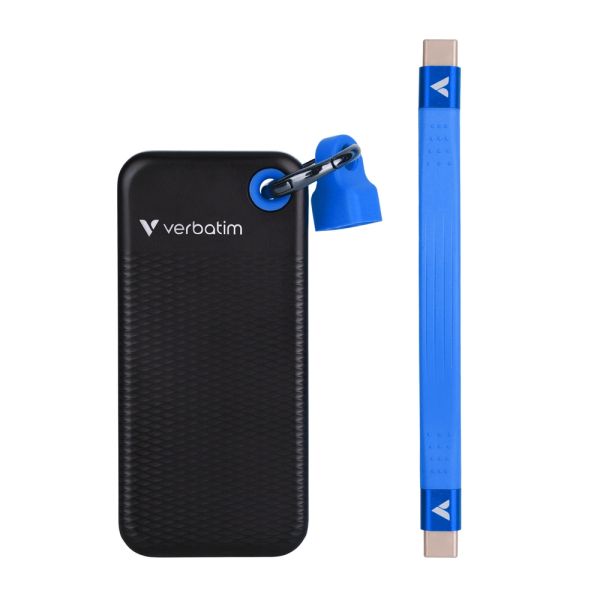 Твърд диск Verbatim Pocket SSD USB 3.2 Gen 2 2TB Black/Blue