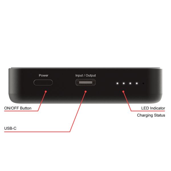 Външна батерия Verbatim Charge 'n' Go Essentials Power Bank Magnetic Wireless 10000mAh Black