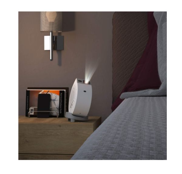 Мултимедиен проектор BenQ GV50 Laser Portable Projector, 1080p (1920x1080), 100K:1, 500 ANSI Lumens, 1.2X, Auto Keystone, HDMI (ARC 5.1 channel), USB-C (w/DP PD), USB, BT 5.0,  2x4W Speakers + 10W Woofer, Google TV, SmartRemote App, WiFi, 2.1kg, White