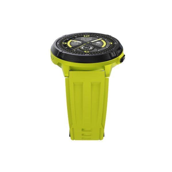Часовник HiFuture MIX3 Fluorescent Yellow, 1.43" AMOLED, 466*466, Powered by Dual Core & Syntra AI, Bluetooth Call, 3ATM Waterproof, Compass & Altimeter, 24/7 True Heart Rate & Blood Oxygen Sensor, Up to 10 days daily use
