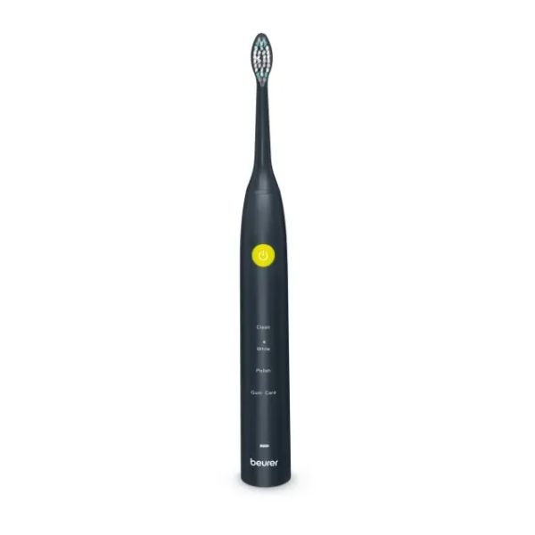 Електрическа четка за зъби Beurer SC 30 Jet Black, Electric Sonic Toothbrush, up to 80,000 mov/min, 4 cleaning programs: Clean, White, Polish, Gum Care, Int. 2-min. timer, Incl. 2 toothbrush heads and USB-C charging cable, 15 days of battery life