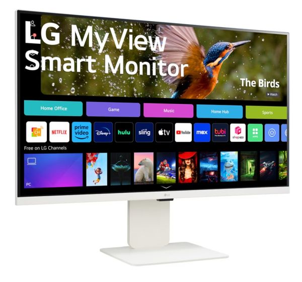 Монитор LG 32SR85U-W, 31.5" IPS Smart webOS, Full HD Web cam, AG, 5ms, 1000:1, 400cd/m, DCI-P3 95%, 4K UHD (3840x2160), ThinQ, HDR 10, HDMI, USB Type-C-PD 90W, Wi-Fi B/in, AirPlay 2, Bluetooth, Speakers 5W x 2, Height Adjustable, Tilt, White