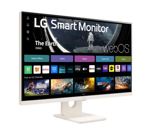 Монитор LG 27U511SA-W, 27" IPS Smart webOS23, 100Hz, 5ms, 1300:1, 250cd/m, FHD 1920x1080, ThinQ, sRGB 99%, HDR 10, HDMI, USB, Bluetooth, AirPlay 2, Speacers 5W x 2, Tilt, White