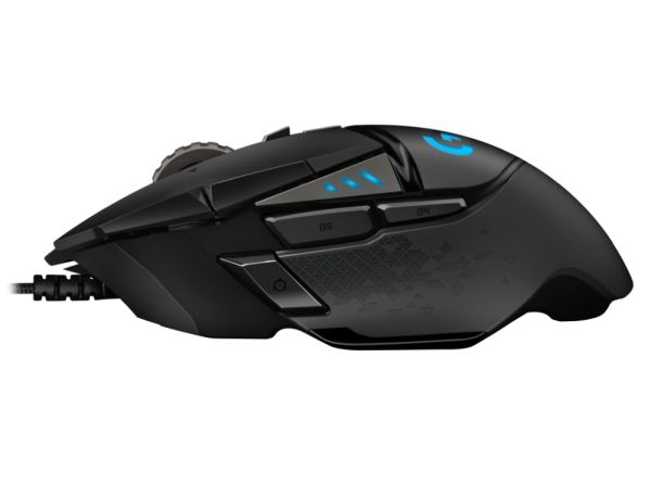 Мишка Logitech G502 Mouse, Lightsync RGB, HERO 25K DPI Sensor, 400 IPS, 5x3.6g Optional Weights, 11 Programmable Buttons, 114g, Black