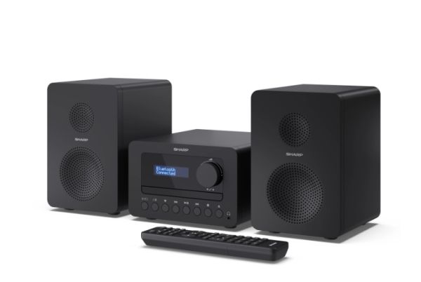 Аудио система Sharp Audio Systems XL-B514(BK), HI-FI MICRO SYSTEM, 40W (peak), FM radio with RDS,  Bluetooth v5.0, CD player, USB MP3 playback, 3.5mm Headphone jack / line-out, wooden speaker, Black
