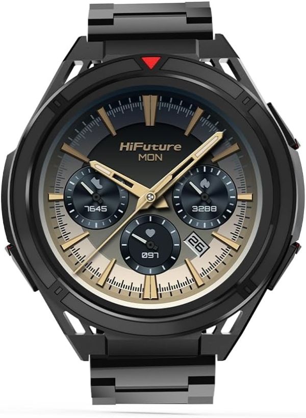 Часовник HiFuture Active Black Red, *1.43"  AMOLED, Dual Band GPS +Compass + Altimeter 466*466, Powered by Dual Core & Syntra AI, Bluetooth Call, 5ATM Waterproof, 24/7 True Heart Rate & Blood Oxygen Sensor, Up to 10 days daily use