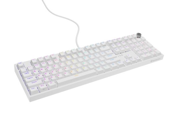 Клавиатура Genesis Mechanical Gaming Keyboard Thor 404 White RGB Backlight Gateron Yellow Pro, US Layout