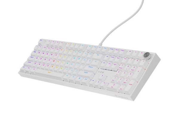 Клавиатура Genesis Mechanical Gaming Keyboard Thor 404 White RGB Backlight Gateron Yellow Pro, US Layout