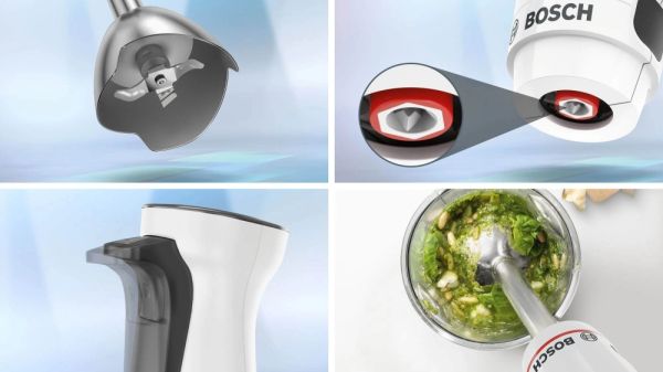 Пасатор Bosch MSM4W220, SER4, Blender, ErgoMaster, 600 W, Dynamic Speed Control, QuattroBlade System, Included Blender, Chopper & Measuring cup, White