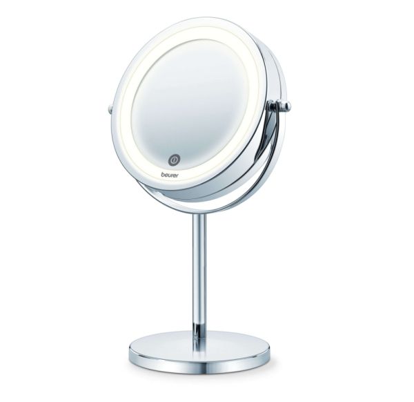 Козметично огледало Beurer BS 55 Illuminated mirror, touch sensor, 18 LED light, 7 x zoom, 2 swivering mirrors, 13 cm