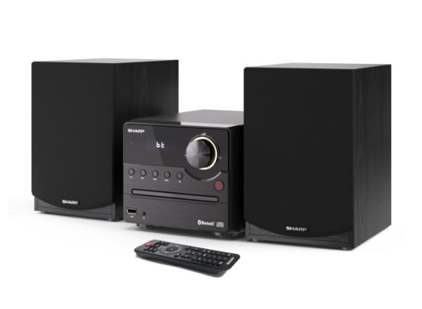 Аудио система Sharp Audio Systems XL-B512(BK), HI-FI MICRO SYSTEM, 45W total max power output, FM PLL tuner, Bluetooth v5.0, CD player, USB, 3.5mm Aux-in / line-in, wooden speaker, Black