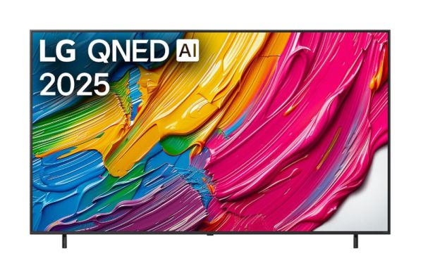 Телевизор LG 86QNED80A3A, 86" 4K QNED HDR Smart TV, 3840x2160, DVB-T2/C/S2, Alpha 7 AI Processor, HDR10 / HLG, webOS 25 ThinQ, VRR / ALLM / HGiG, 4K Upscaling, WiFi 5, Voice Controll, Bluetooth 5.1, AirPlay 2, LAN, CI, HDMI, SPDIF, Google Cast, 2 pole Sta