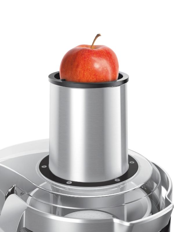 Сокоизстисквачка Bosch MES4010, Centrifugal juicer 1200 W, 3 speeds, 3 lt pulp container, 1.5 ltr juice container & foam separator, XXL feeding tube (84 mm), ceramic knife, electropolished stainless steel sieve, die-cast aluminum body and clamps, juice ou