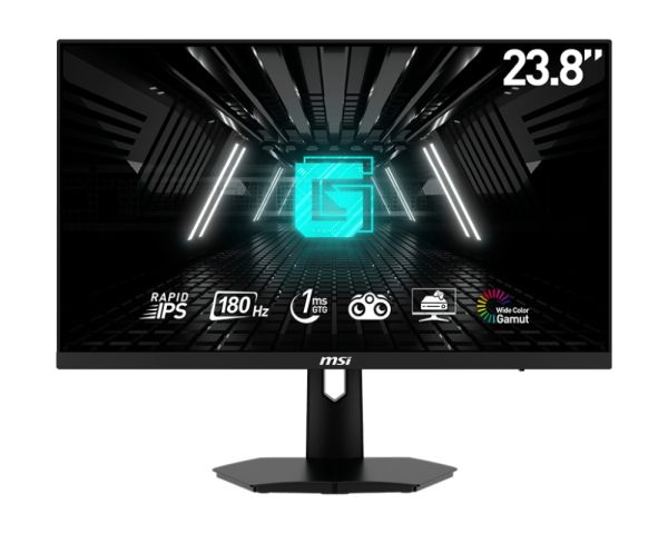 Монитор MSI G244F E2 Esports Gaming Monitor, 23.8", 1ms, 180Hz Rapid IPS, 1920x1080, Adaptive-Sync, Night Vision, Anti-Flicker, Less Blue Light Pro, Console Mode, 300nits AG, 16.7M, 1000:1, DP(1.2a), 2xHDMI(2.0b), Earphone out, Tilt, VESA 75, Black, 4.2kg