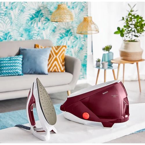 Парогенератор Tefal GV9220E0, ProExpress Protect, red, 2600W, electronic temp settings, 7,5bars, 135g/min, steam boost 540g/min, Durilium Airglide Autoclean Ultra Thin soleplate, AD, AO, removable water tank 1,6L, calc collector, lock system, fast heat up