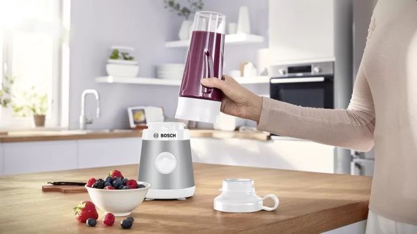 Блендер Bosch MMB2111T, Blender VitaPower Series 2, 0,6 L, 450 W, ToGo bottle from Tritan, Silver