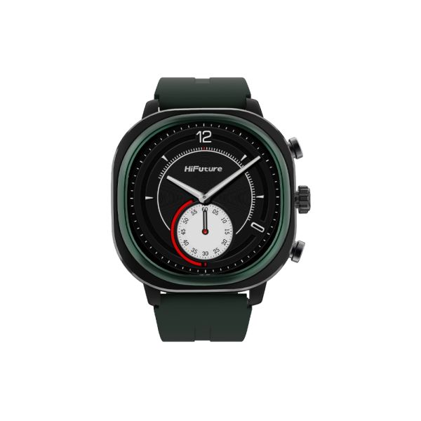Часовник HiFuture AIX Lite Green,  1.43" AMOLED,  466*466, Powered by Dual Core & Syntra AI, Bluetooth Call, 1ATM Waterproof, Sixth Generation Health Sensor, Up to 10 days daily use, Extra Fabric Strap inbox