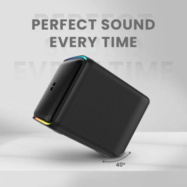 Тонколони HiFuture Event Horizon Black, 3-Way Speaker System, 100W Output, Built-in DynaBoost Bass Technology, Built-in DC12V Non-Stop Playing Power Socket, Enable Karaoke Dancing Light, Up to 8 Hours Playtime, Bluetooth 5.3, Pair to Play (TWS Mode)