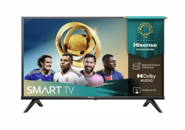 Телевизор Hisense 40" A4Q, Full HD 1920x1080, DLED, HDR, HLG, DTS HD, Smart TV, WiFi, WiFi Direct, 2xHDMI, 2xUSB, LAN, CI+, DVB-T2/C/S2, Black