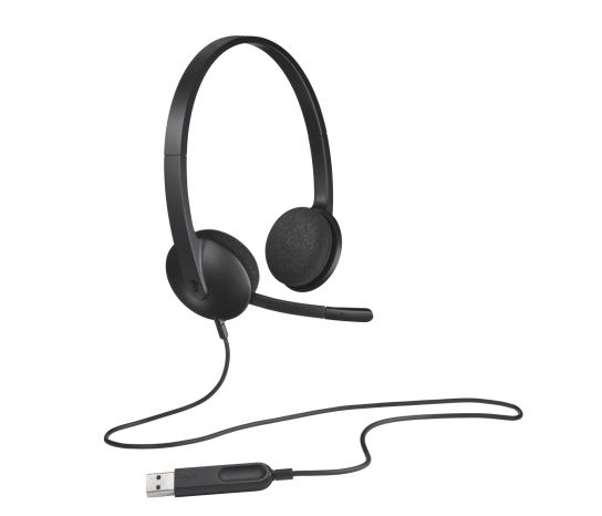 Слушалки Logitech H340 USB Computer Headset, Black