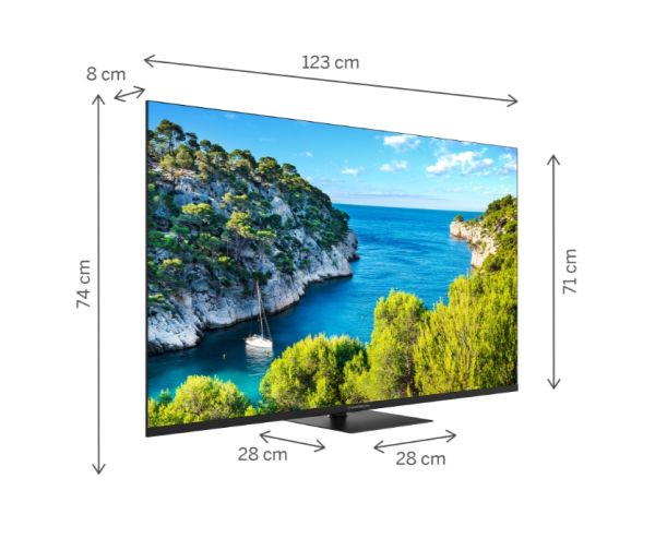 Телевизор Thomson Smart UHD TV 55"; Google TV; 3840 x 2160 (4K UHD), 4000:1, DLED, 60 Hz, DVB-T/T2/C/S/S2, HDR10, Wi-Fi, Bluetooth, LAN, HDMI 2 (2.0) + 2 (2.1), USB 2 (2.0) + 1 (3.0),Central Swivel Stand, Black