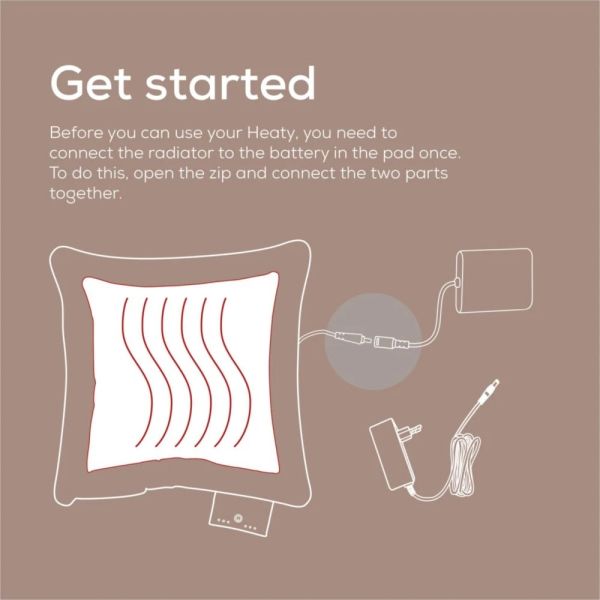 Термоподложка Beurer HK 77 Heaty smokey-taupe;lithium-ion battery; Soft velvet cushion cover machine-washable at 30°C; 3 temperature settings; Fast heating; BSS; 45(L)x45(W) cm