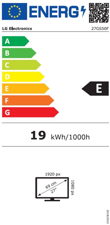 Монитор LG 27GS50F-B, UltraGear 27" VA, AG, 1ms MBR 165Hz, 5ms GtG, 3000:1, 250cd/m2, Full HD 1920x1080, AMD FreeSync, HDMI, DisplayPort, Headphone Out, Reader mode, Black Stabilizer, Tilt, Black