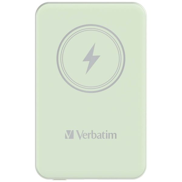 Външна батерия Verbatim MCP-5GN Power Pack 5000 mAh with UBS-C PD 20W / Magnetic Wireless Charging 15W Green
